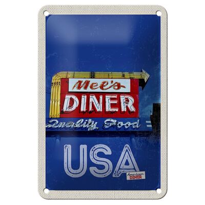 Targa in metallo da viaggio 12x18 cm America Sea Diner Restaurant Court Sign