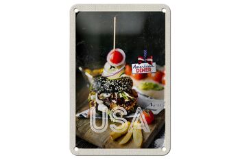 Panneau de voyage en étain, 12x18cm, hamburger américain, plats de restauration rapide 1