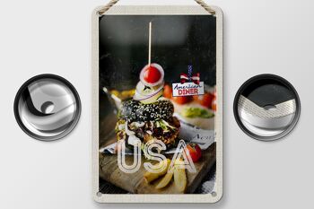 Panneau de voyage en étain, 12x18cm, hamburger américain, plats de restauration rapide 2