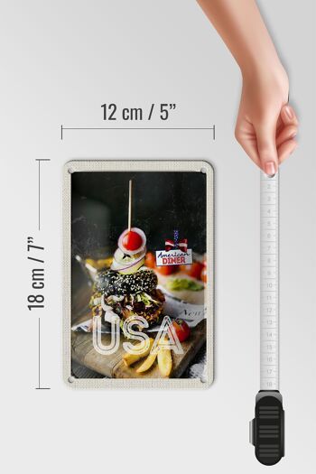 Panneau de voyage en étain, 12x18cm, hamburger américain, plats de restauration rapide 5