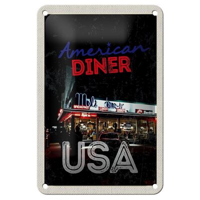 Targa in metallo da viaggio, 12 x 18 cm, USA Diner, ristorante, pranzo, cena