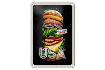 Panneau de voyage en étain 12x18cm, panneau de peinture de tomates de hamburger américain et américain 1