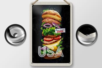 Panneau de voyage en étain 12x18cm, panneau de peinture de tomates de hamburger américain et américain 2