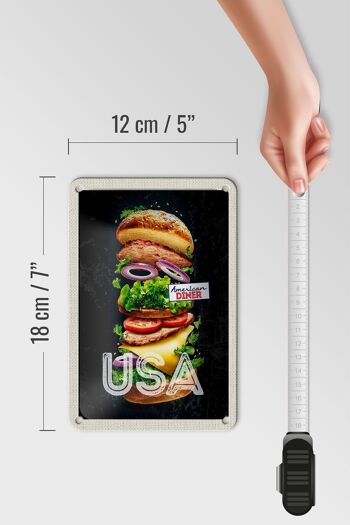 Panneau de voyage en étain 12x18cm, panneau de peinture de tomates de hamburger américain et américain 5