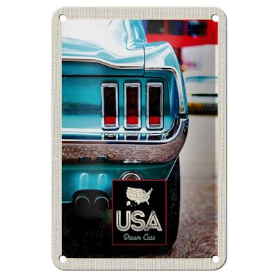 Blechschild Reise 12x18cm USA altes Fahrzeug Oldtimer Urlaub Schild