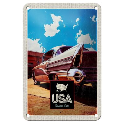 Blechschild Reise 12x18cm USA Amerika Auto 75 Oldtimer Urlaub Schild