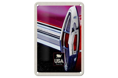 Blechschild Reise 12x18cm Amerika Oldtimer Dream Cars rot Urlaub Schild