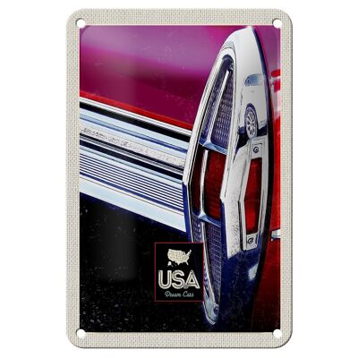 Blechschild Reise 12x18cm Amerika Oldtimer Dream Cars rot Urlaub Schild