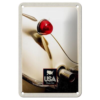 Targa in metallo da viaggio 12x18 cm America Vintage Car America White Holiday Sign
