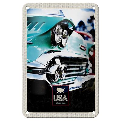 Cartel de chapa viaje 12x18cm América coche antiguo América decoración verde