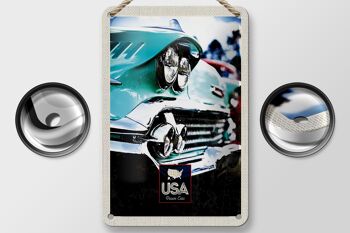 Panneau en étain voyage 12x18cm, voiture vintage américaine, décoration verte américaine 2