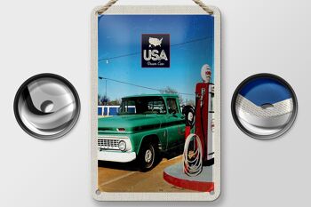 Panneau de voyage en étain 12x18cm, pompe à essence Vintage américaine, décoration de voiture 2