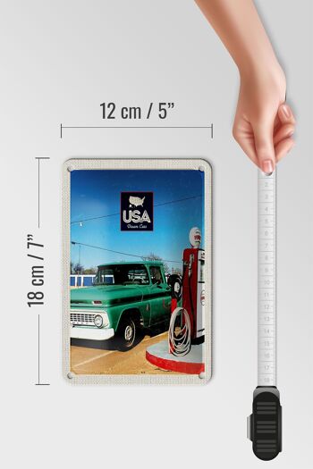 Panneau de voyage en étain 12x18cm, pompe à essence Vintage américaine, décoration de voiture 5
