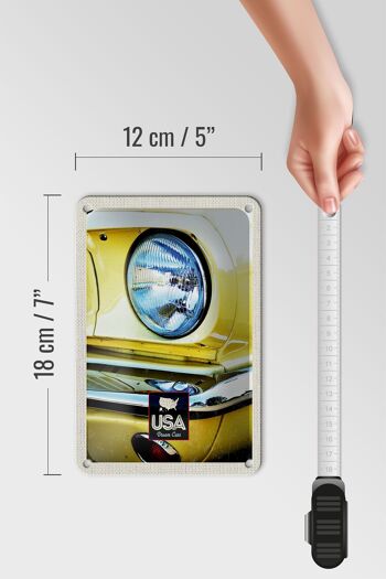 Panneau jaune de voyage en étain, 12x18cm, phares de voiture Vintage américains 5