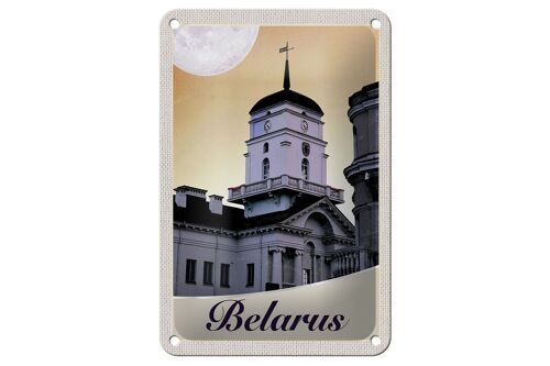 Blechschild Reise 12x18cm Belarus Architektur Gebäude Urlaub Schild