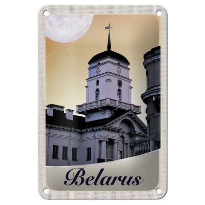 Blechschild Reise 12x18cm Belarus Architektur Gebäude Urlaub Schild