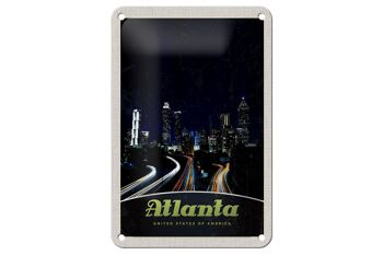 Panneau de voyage en étain, 12x18cm, panneau de construction de rue de la ville américaine d'atlanta 1