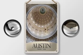 Panneau de voyage en étain, 12x18cm, Austin, Texas, états-unis, panneau d'architecture américain 2