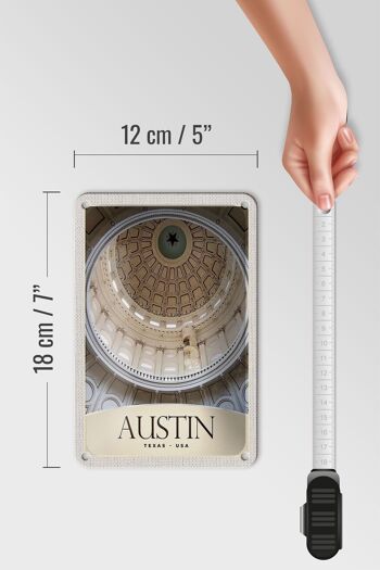 Panneau de voyage en étain, 12x18cm, Austin, Texas, états-unis, panneau d'architecture américain 5
