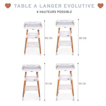 CHILDHOME, EVOLUX TABLE A LANGER NATUREL BLANC 2