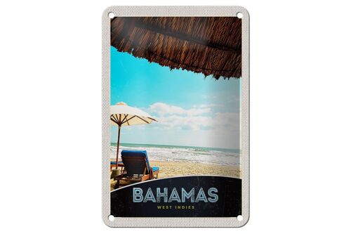 Blechschild Reise 12x18cm Bahamas west Indien Urlaub Sonne Schild
