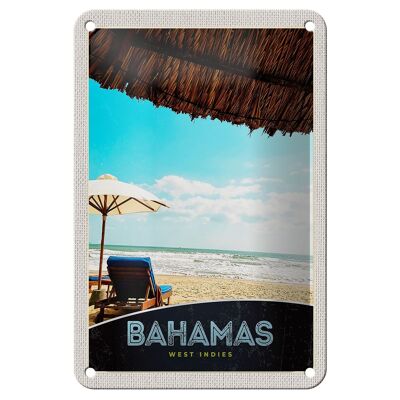 Blechschild Reise 12x18cm Bahamas west Indien Urlaub Sonne Schild