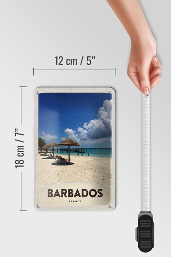 Signe de voyage en étain, 12x18cm, île de la barbade, France, signe de plage de mer 5