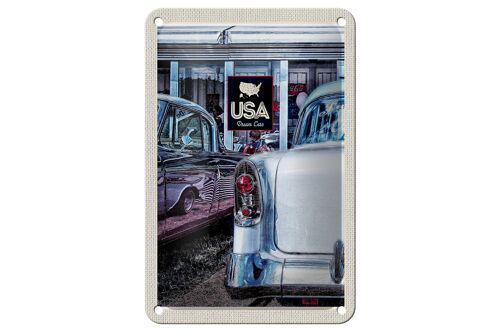 Blechschild Reise 12x18cm Amerika Oldtimer 90er silber Dram Cars Schild