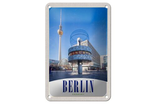 Blechschild Reise 12x18cm Berlin Deutschland Alexanderplatz Schild