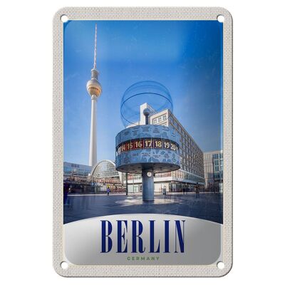 Blechschild Reise 12x18cm Berlin Deutschland Alexanderplatz Schild