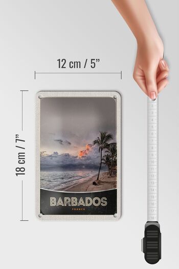 Panneau de voyage en étain, 12x18cm, plage de la barbade, tempête de mer, signe de vacances 5
