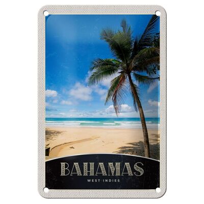 Letrero de hojalata para viaje, 12x18cm, Bahamas, oeste, India, playa, palmera, cartel