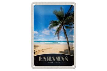 Panneau de voyage en étain, 12x18cm, panneau de palmier de plage des Bahamas, inde de l'ouest 1
