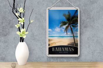 Panneau de voyage en étain, 12x18cm, panneau de palmier de plage des Bahamas, inde de l'ouest 4