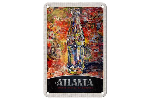 Blechschild Reise 12x18cm Atlanta Amerika Coca Cola Gemälde Schild