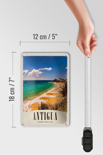 Panneau de voyage en étain, 12x18cm, Antigua, plage des caraïbes, mer, vacances 5