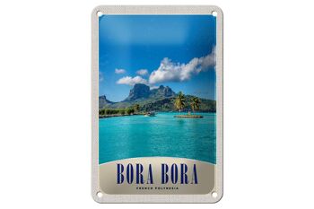 Panneau de voyage en étain, 12x18cm, île de Bora Bora, France, polylnésie 1