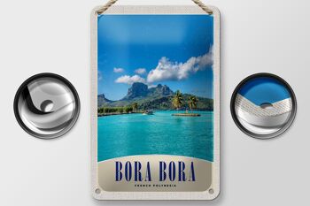 Panneau de voyage en étain, 12x18cm, île de Bora Bora, France, polylnésie 2