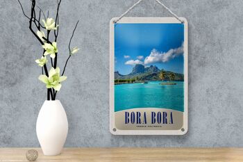Panneau de voyage en étain, 12x18cm, île de Bora Bora, France, polylnésie 4