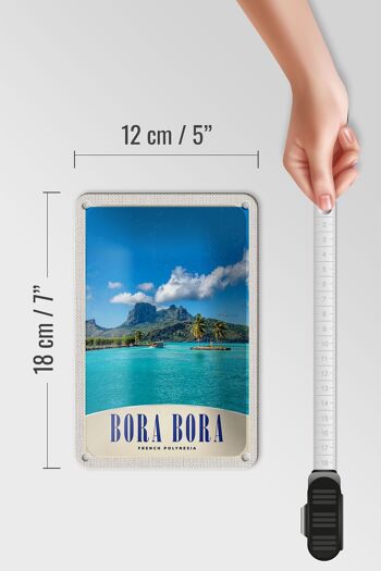 Panneau de voyage en étain, 12x18cm, île de Bora Bora, France, polylnésie 5