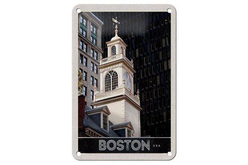 Blechschild Reise 12x18cm USA Amerika Boston Sehenswürdigkeit Schild