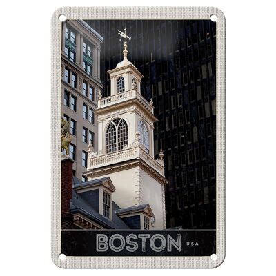 Cartel de chapa de viaje, 12x18cm, señal de atracción de Boston, Estados Unidos, América