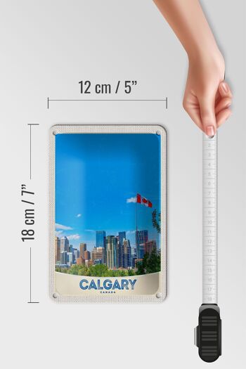 Panneau de voyage en étain, 12x18cm, drapeau de la ville de Calgary, Canada, signe de vacances 5