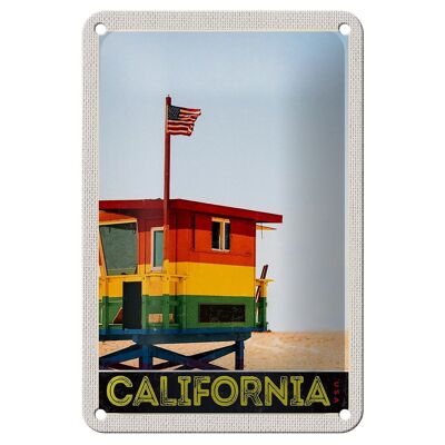 Cartel de chapa de viaje, 12x18cm, California, América, costa, playa, mar