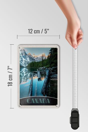 Panneau de voyage en étain, 12x18cm, Canada, hiver, neige, Nature, forêt, rivière 5
