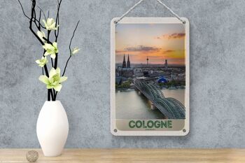 Panneau de voyage en étain, 12x18cm, Cologne, allemagne, voyage en ville, pont de la cathédrale 4