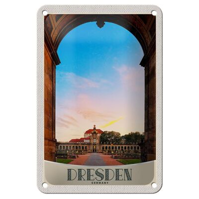 Blechschild Reise 12x18cm Dresden Deutschland Garten Architektur Schild