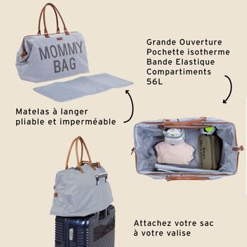 CHILDHOME, MOMMY BAG CANVAS GRIS 3