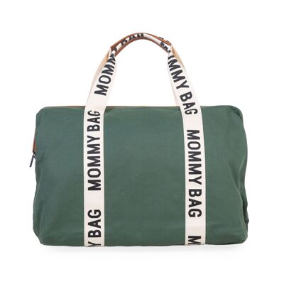 CHILDHOME, MOMMY BAG SIGNATURE CANVAS GREEN