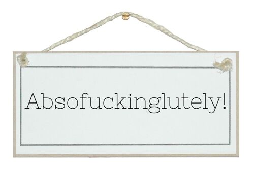 Abso****inglutely funny naughty handmade general sign